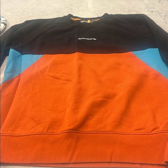 Timberland Black Crewneck Sweater with Orange Accent - Picture 2 of 2